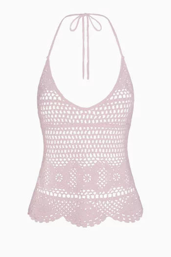 Swim Cover-up Crochet Halter Cami Top