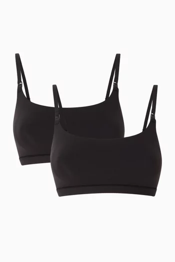 Fits Everybody Maternity Nursing Scoop Bralette, Set of 2