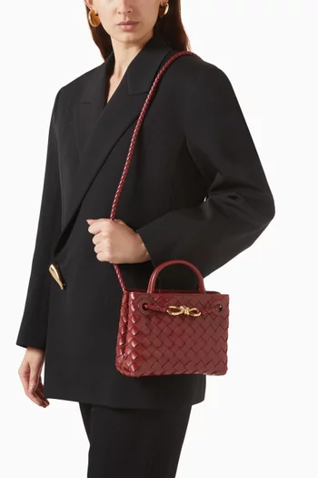 Mini Andiamo Top-handle Bag in Intrecciato Leather