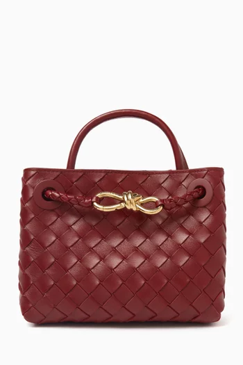 Mini Andiamo Top-handle Bag in Intrecciato Leather