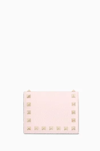 Small Rockstud Wallet in Leather