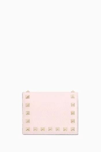 Small Rockstud Wallet in Leather