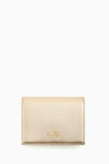 VLogo Signature Jewel Wallet in Laminated Leather