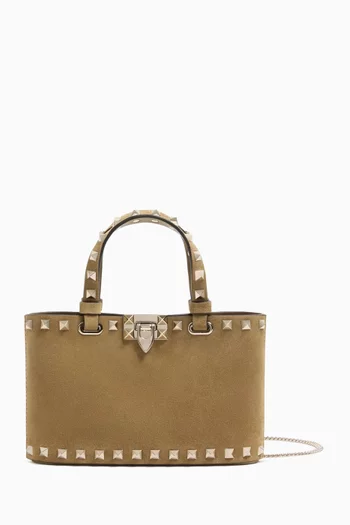Mini Rockstud Shopping Bag in Suede