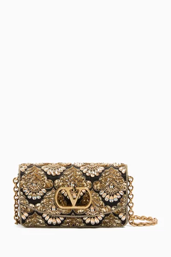 Small Vain Embroidered Clutch