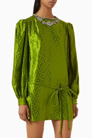 Plus De Pois Embellished Mini Dress