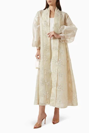 Embellished Abaya in Organza