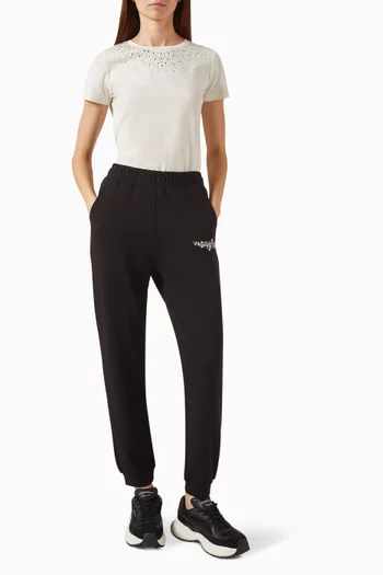 EA7 Strass-embellished Logo Sweatpants