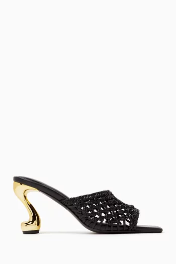 Hannah Woven 85 Mule Sandals in Vegan Leather