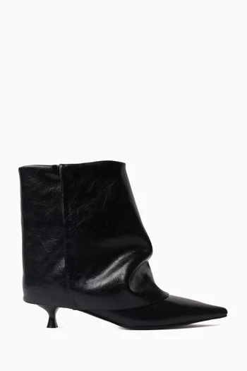 Noa Slouchy Ankle Boots in Vegan Leather