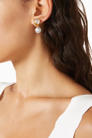 Large Butterfly Earrings in 22kt Gold-plated Brass
