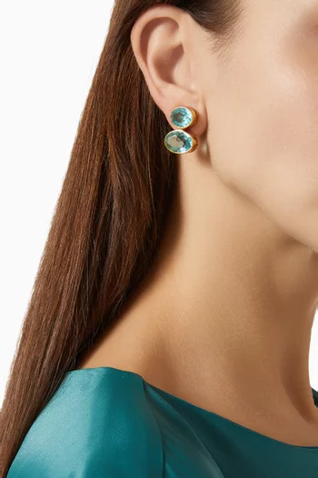 Amari Crystal Earrings in 22kt Gold-plated Brass