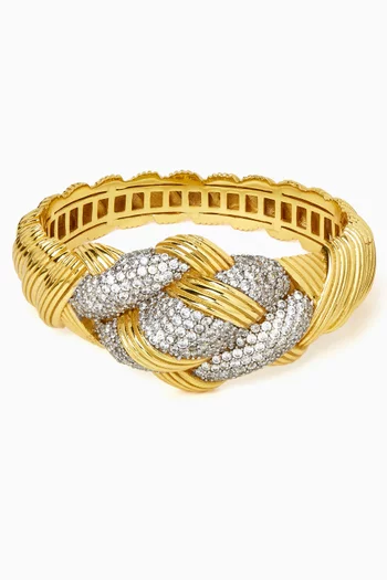 Kaielle Crystal Bangle in 22kt Gold-plated Brass