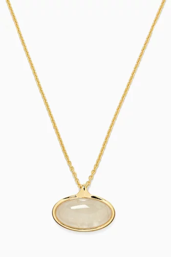 Datura Jade Pendant Necklace in 18kt Gold-plated Sterling Silver