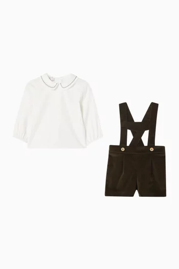 Shirt & Suspenders Shorts Set