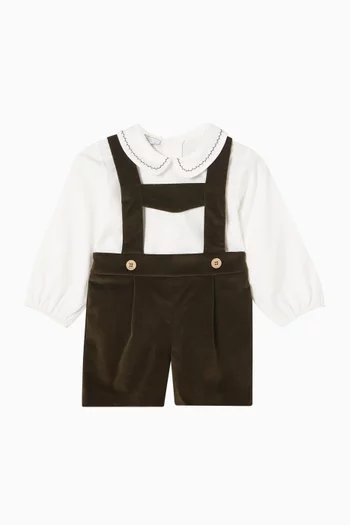Shirt & Suspenders Shorts Set