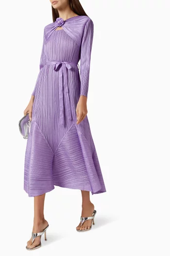 Rose Applique Belted Dress