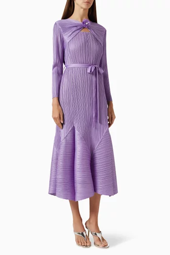 Rose Applique Belted Dress