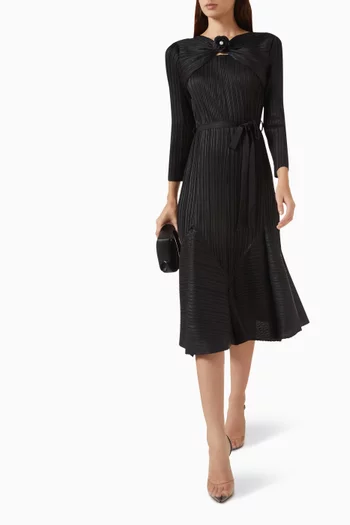 Rose Applique Belted Dress