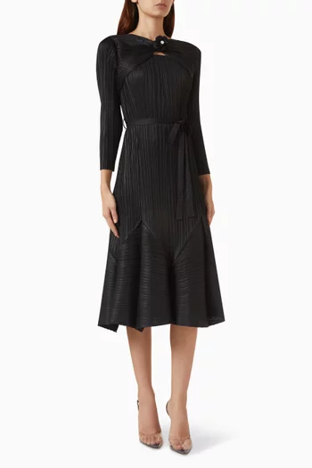 Rose Applique Belted Dress