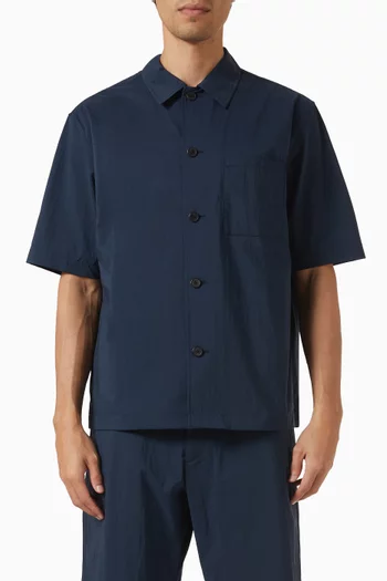 Textured Short-sleeve Overshirt in Nylon