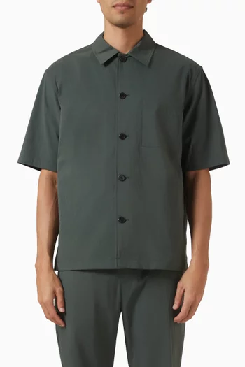Textured Short-sleeve Overshirt in Nylon