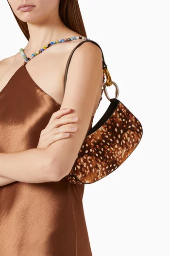 Small Ollie Shoulder Bag in Fawn Haircalf