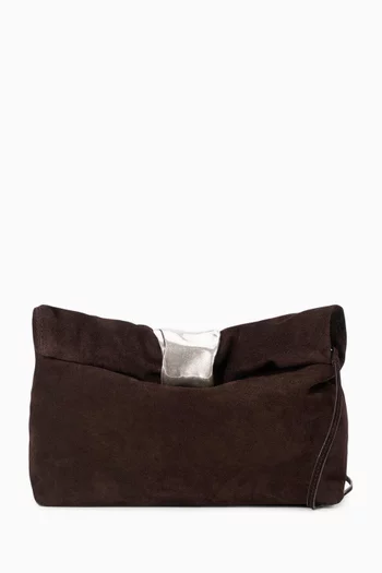 Cuff Clutch in Suede Leather
