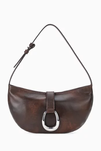 Harlow Crescent Shoulder Bag in Leather