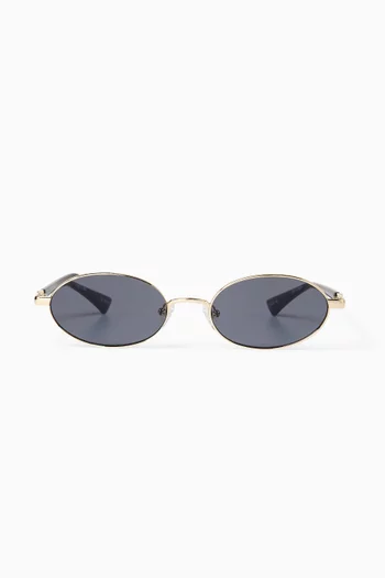 Icicle Oval Sunglasses in Recycled Metal