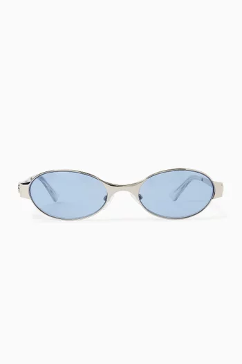 Frostbite Oval Sunglasses in Metal