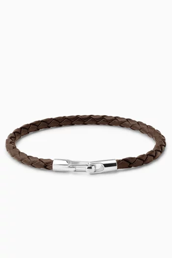 Ames Bracelet in Leather & Sterling Silver