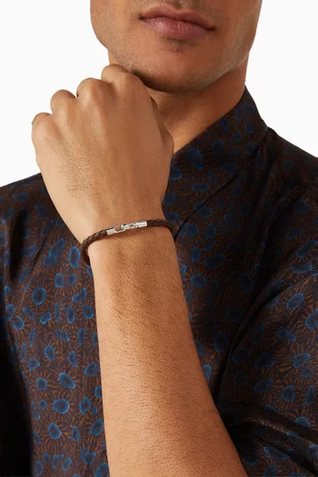 Ames Bracelet in Leather & Sterling Silver