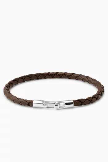 Ames Bracelet in Leather & Sterling Silver
