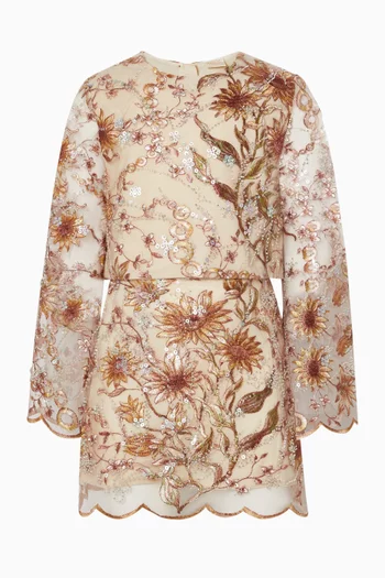 Starla Sequin-embroidered Top in Tulle