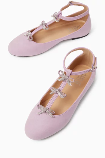 Christa Bow Ballerina Flats in Suede