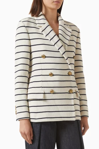 Striped Blazer in Knit