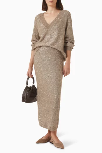 Dazzling Texture Maxi Skirt in Knit