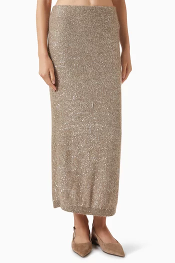 Dazzling Texture Maxi Skirt in Knit