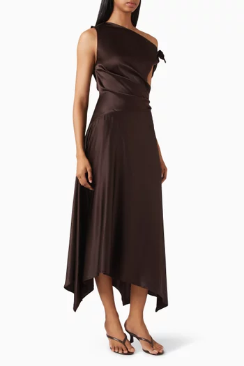 Portia Midi Dress in Silk-blend