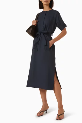 Short-Sleeve Woven Shirt Dress