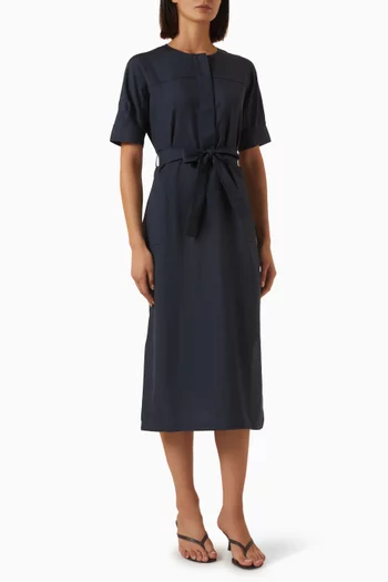 Short-Sleeve Woven Shirt Dress