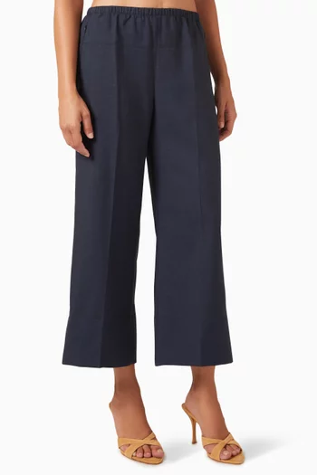 Crop Wide-leg Pants in Twill