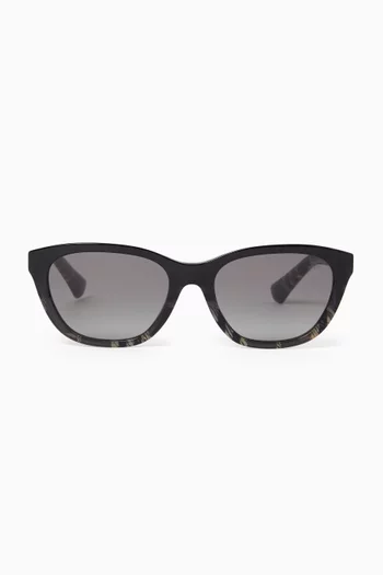 Check Rectangle Sunglasses in Acetate
