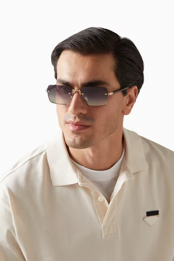 Rectangular Sunglasses in Metal