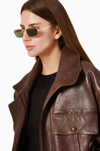 x Rocky Rectangular Sunglasses in Metal