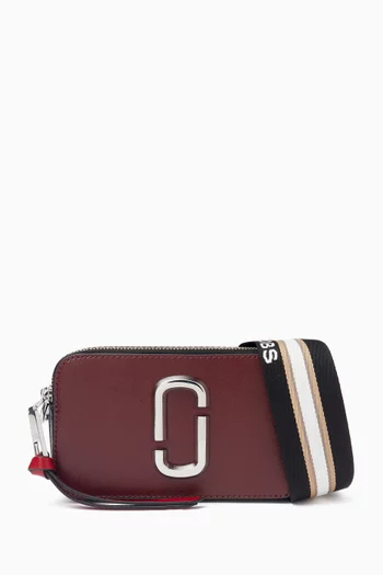 The Colorblock Chain Snapshot Bag in Saffiano Leather