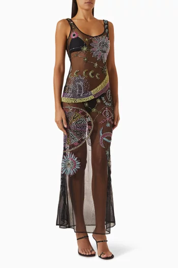 Cosmos Beaded Maxi Dress
