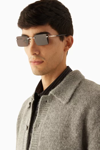 Rectangular Sunglasses in Metal