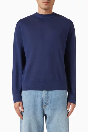 Relaxed-fit Crewneck Sweater in Linen
